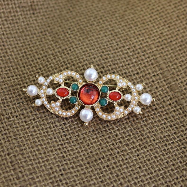 

Викторианский антикварный выгравированный крест рубин барокко винтажная брошь брошь