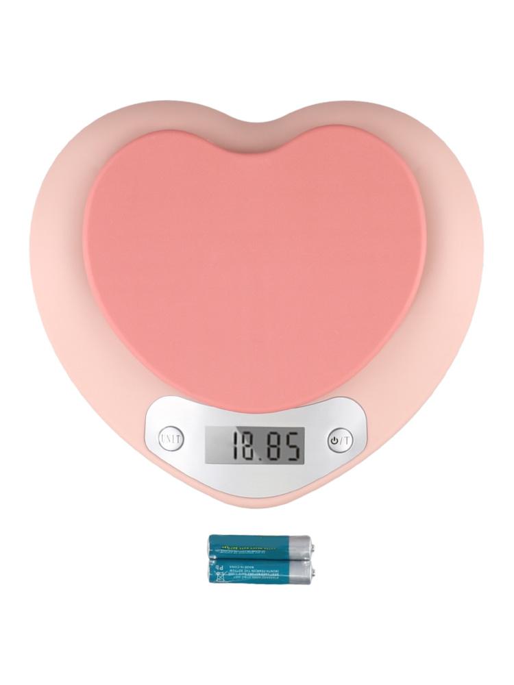 5kg Precision Pink Heart Shaped LCD Kitchen Scale Tare Function New Electronic
