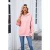 Women's  Fall Winter Solid Color Hooded Pocket Loose Long Sleeve Sweatshirt Coat, Amazon Europe America Cross-border Wholesale