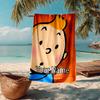 Custom Name Ultra-Soft Beach Towel with Tintin Theme,Ideal for Pool - Camping, Diving - Perfect Travel Essential, Vibrant Beach Towel.