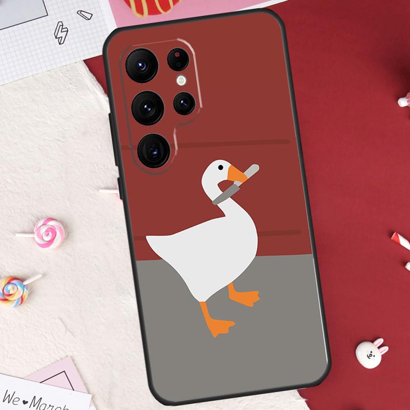 Cartoon Cute Goose Case For Samsung Galaxy S24 FE S20 FE S21 S22 S23 S25 S26 Ultra S10 Plus S25 FE Cover Shell