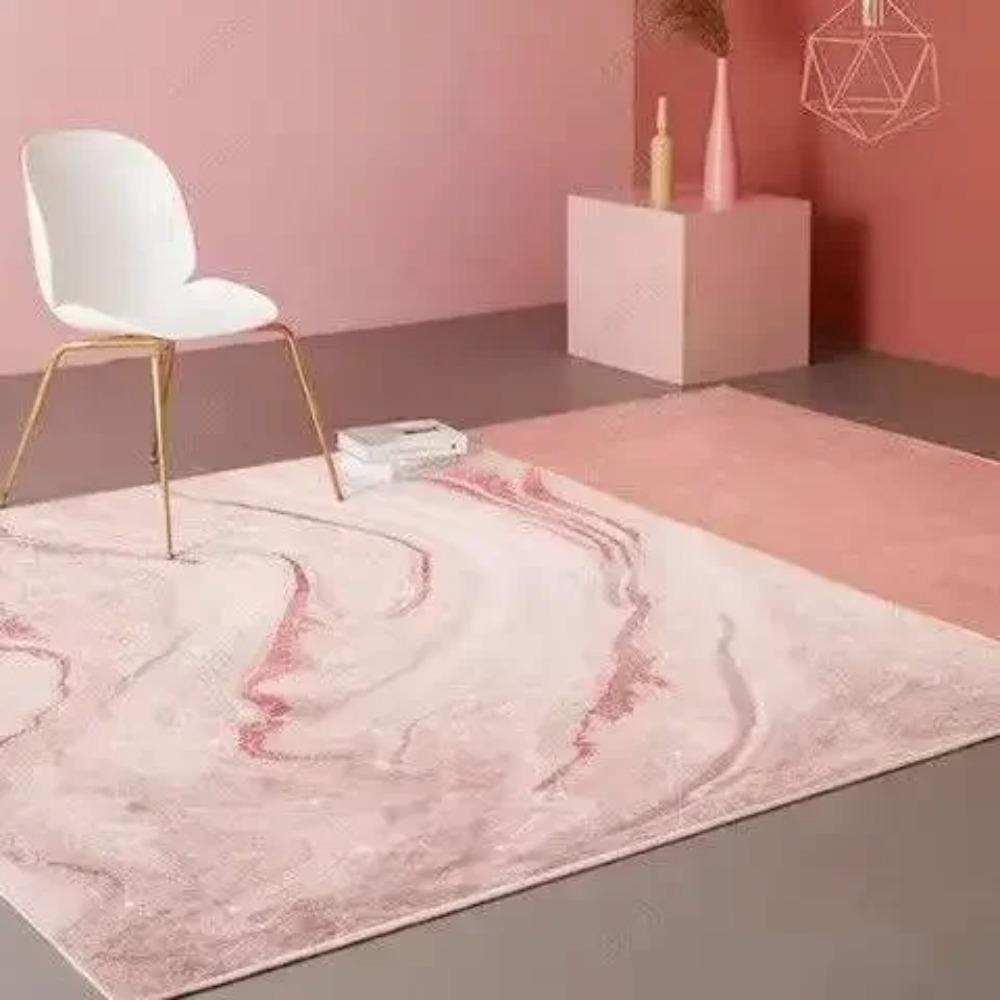Pink Girl Bedroom Decor Square Carpet Luxury Nordic Carpets for Living Room Large Area Non-slip Cloakroom Rug Washable Floor Mat