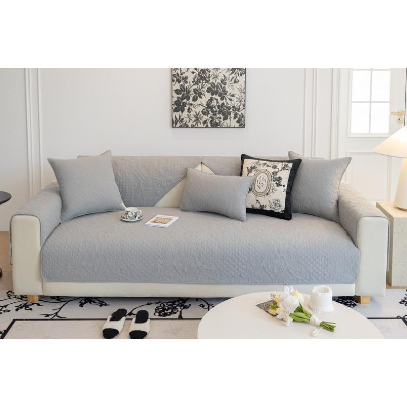 Cotton Sofa Cushion for All Seasons, Simple Modern Non-slip Sofa Cushion Fabric Art Pure Cotton Sofa Cover Cover Cloth