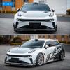 Zeekr 001 Body Kit: Carbon Fiber Front Lip, Side Skirts, Rear Diffuser, Spoiler, Roof Spoiler.