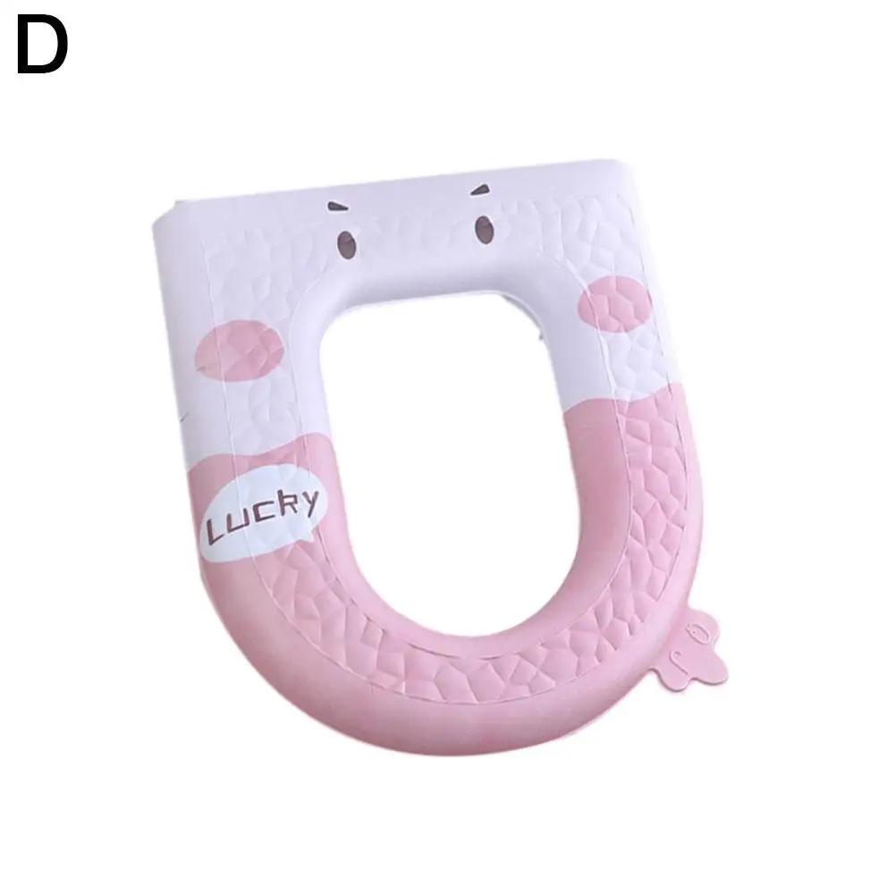 Toilet Seat Cover Cute Cartoon Pattern Closestool Mat Warm Seat Toilet Lid Cushion Bathroom Accessories Washable Toilet Sof Z6N5