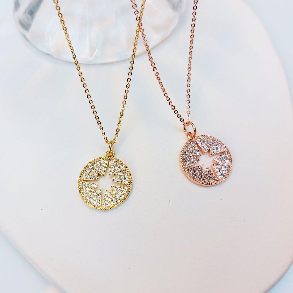 Counting Star Pendant Cubic Necklace 2Colors