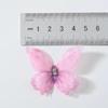50Pcs 3D Organza Fabric Butterfly Appliques Colorful Translucent Simulation Mesh Butterfly Patch Double-layer