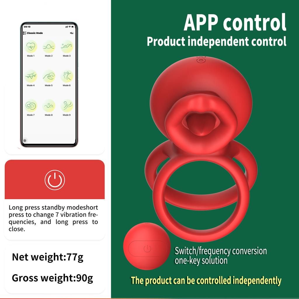 APP Vibrating Cock Ring Sleeve Delayed Ejaculation G-spot Stimulation Penis Vibration Massager Anal Plug Sex Toys for Couples