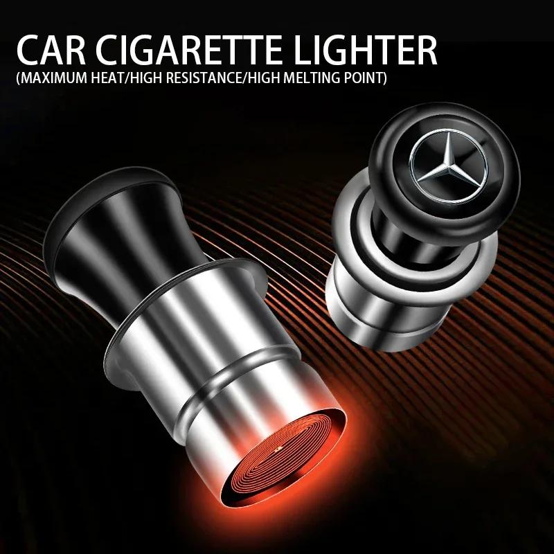 C200 E200 2025 New For Mercedes Benz 12V Metal Universal Auto Car Windproof Flameless Cigarette Lighter Power Socket For Mercede