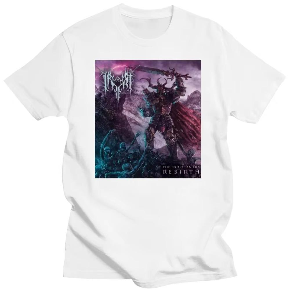 Harajuku Fashion Inferi American Melodic Death Metal Band Crewneck Cotton T Shirt Mens Fashion Long Sleeve Streetwear Tee Tops