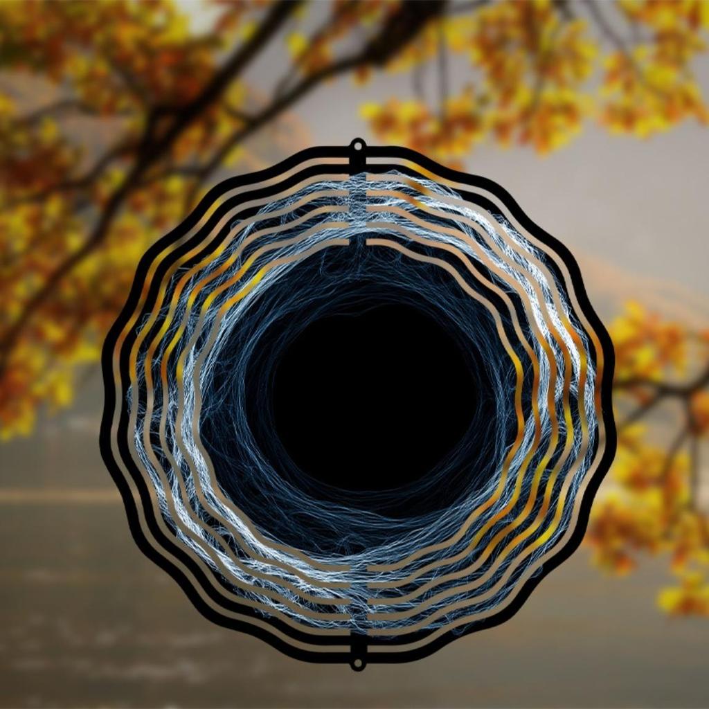 10 Inch Black and White Wind Spinner Outdoor Decor 360 Rotating Hook Hanging Garden Ornament for Spring Summer Creative Gift Idea