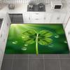 Vibrant Lucky Four-Leaf Clover Area Rug, Soft Non-Slip Indoor Outdoor Floor Mat for Kitchen Bathroom and Home Decor