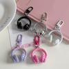 1PC Keychains DIY Accessories Bag Pendants Cute 3D Earphone Shape Y2K Ornament Creative Mobile Phone Pendants Funny Multicolor