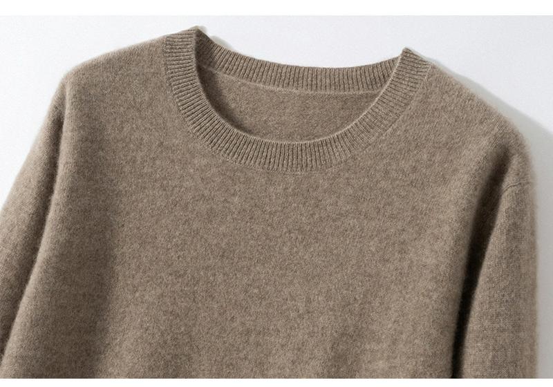 Mengyiqiu Cashmere Women's Loose Round Neck Pullover Sweater - New Arrival