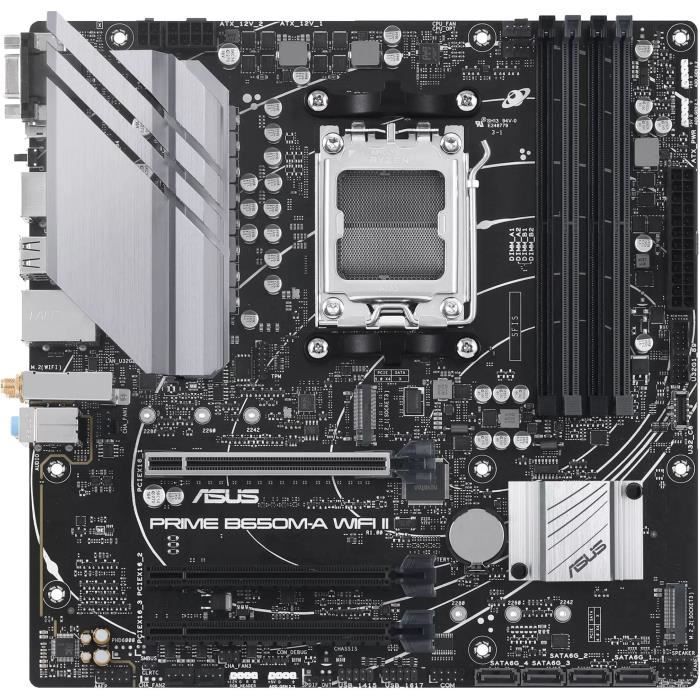 Carte Mère - ASUS - PRIME B650M-A WIFI II - AMD B650 - Emplacement AM5 Micro ATX