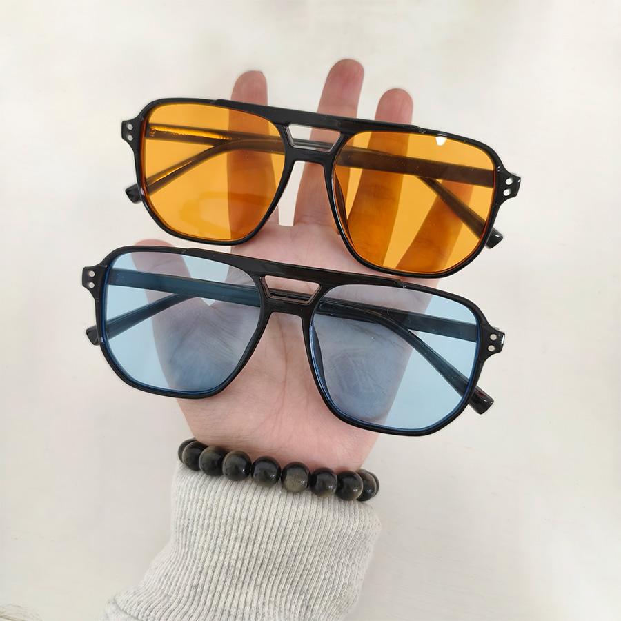 2 STÜCK Damen Geometrischer Rahmen Mehrfarbige Sonnenbrille Täglich Urlaub Straße Po Shoot Sommer Strand Dekoration Brille Neutraler Stil