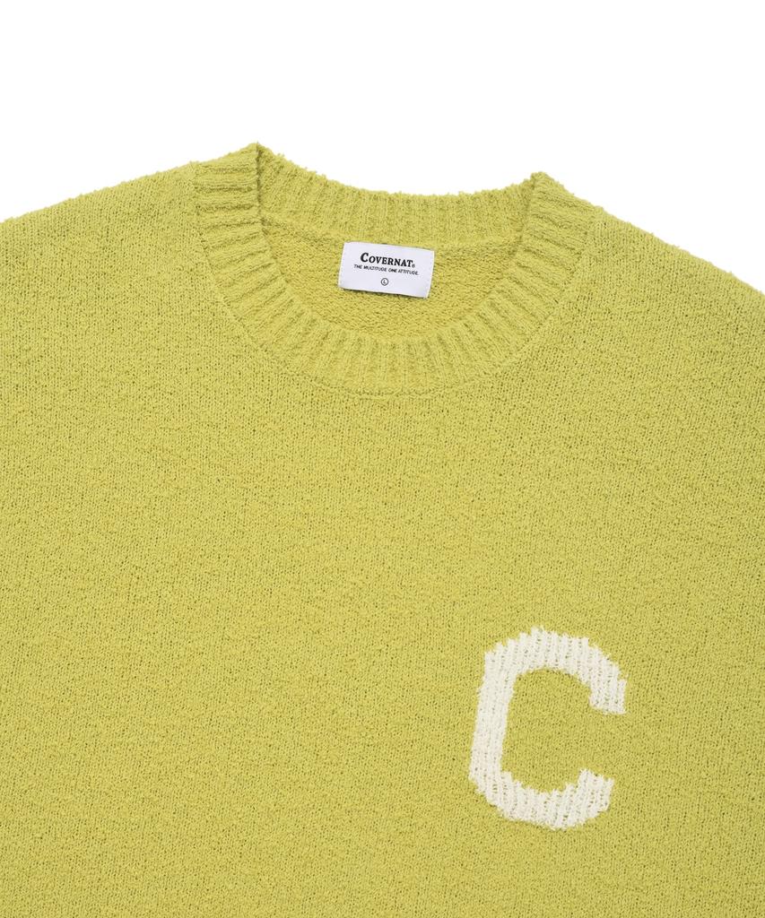 COVERNAT Middle C Logo Crewneck Knit Light Lime