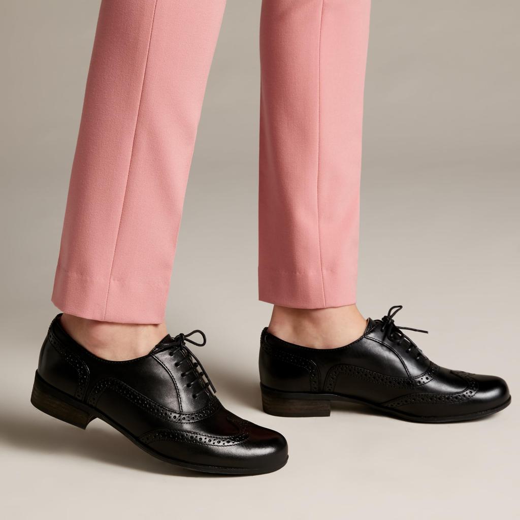 Clarks Oxford Genuine Humble Black cm Shoes, Leather, Oak, Women's, Leather, 23.5