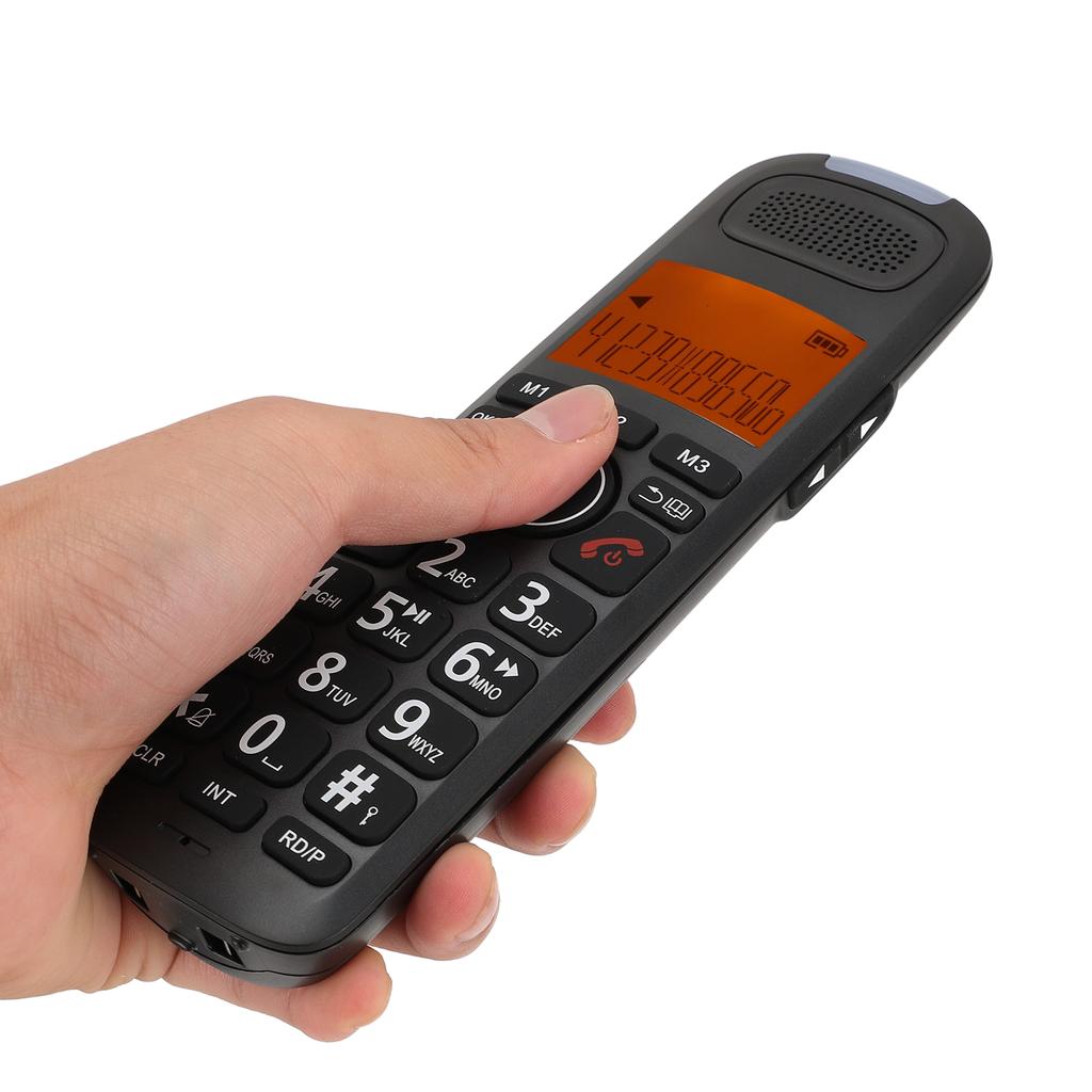 Expandable Cordless Phone with Answering System Backlit Display Alarm Clock Caller ID Big Keys Wirel