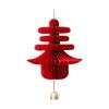 Red Paper Lanterns Xmas Navidad Ornament 2026 Christmas Tree Pendant 3D Honeycomb Hanging Decor