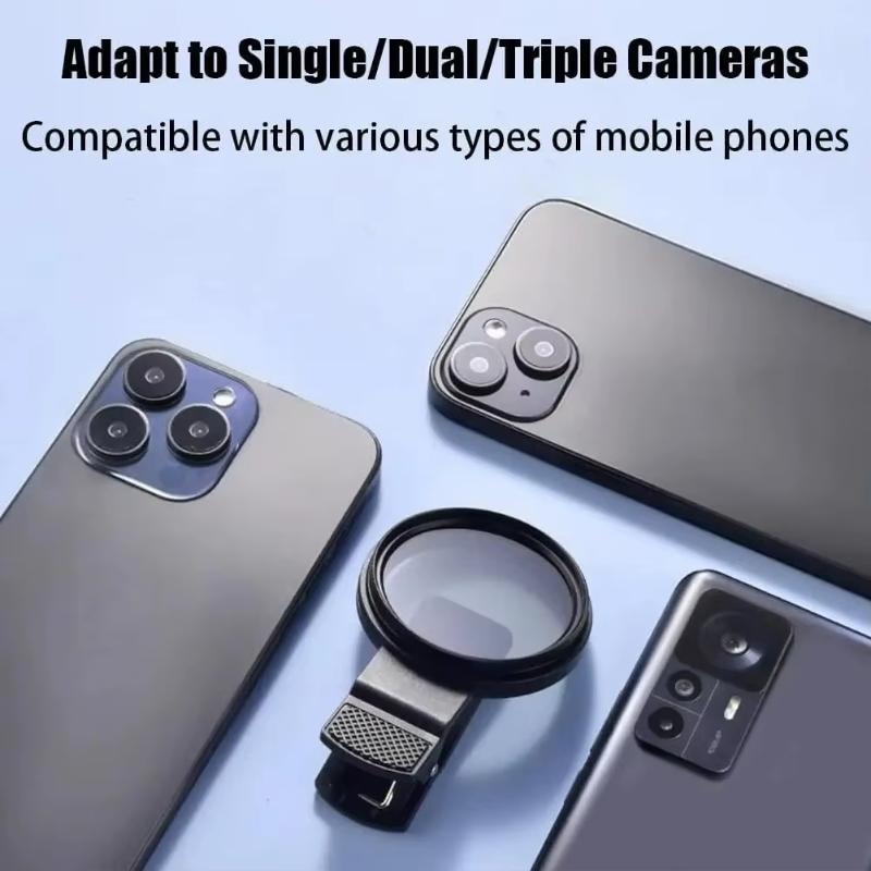 52/67Mm Clip On Phone Cpl Lens Filter Anti Glare Enhanced Color Saturation For Outdoor Landscape Photography Vlog Shooting