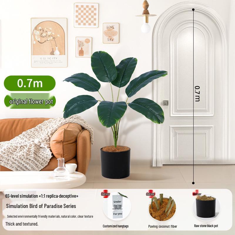 Large Artificial Traveler's Palm and Bird of Paradise Potted Tree for Indoor Decoration