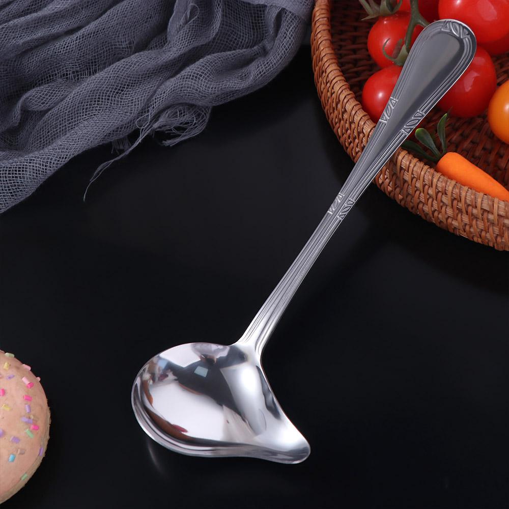 Stainless Steel Drizzle Saucier Spoon Reusable Soup Spoon Cooking Tool Oil Spoon  Sauce Serving