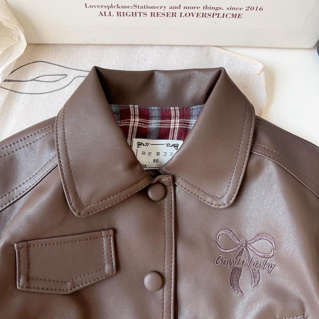Korean-Style Girls' Leather Jacket - Spring/Autumn Fashionable Casual Coat BQB015