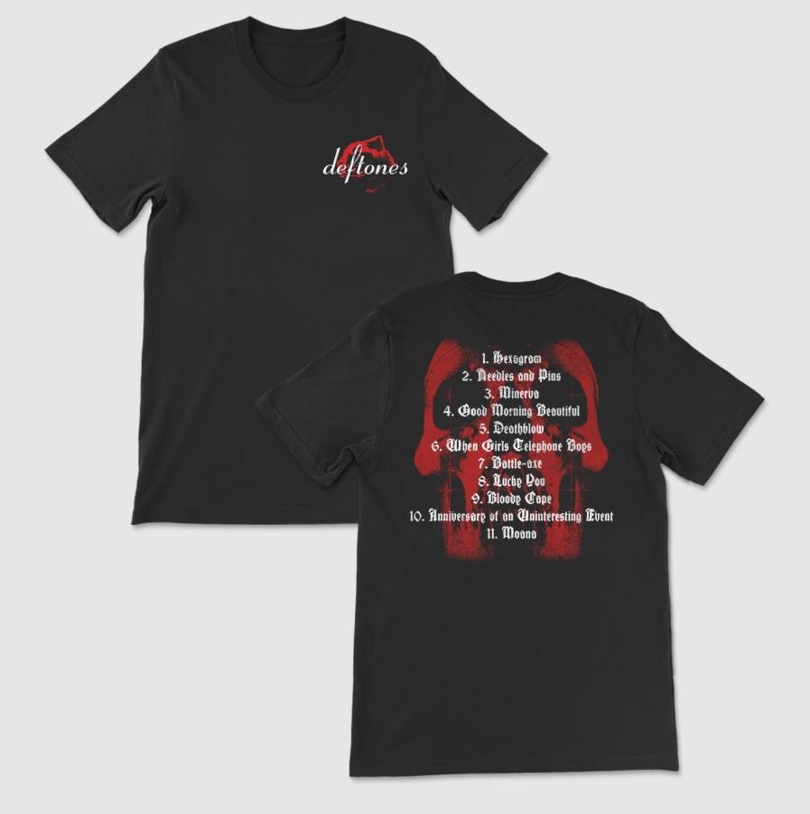 Deftones Red Skull Tracklist T-Shirt Size S-5XL Comfort Colors Unisex T-Shirt XXL