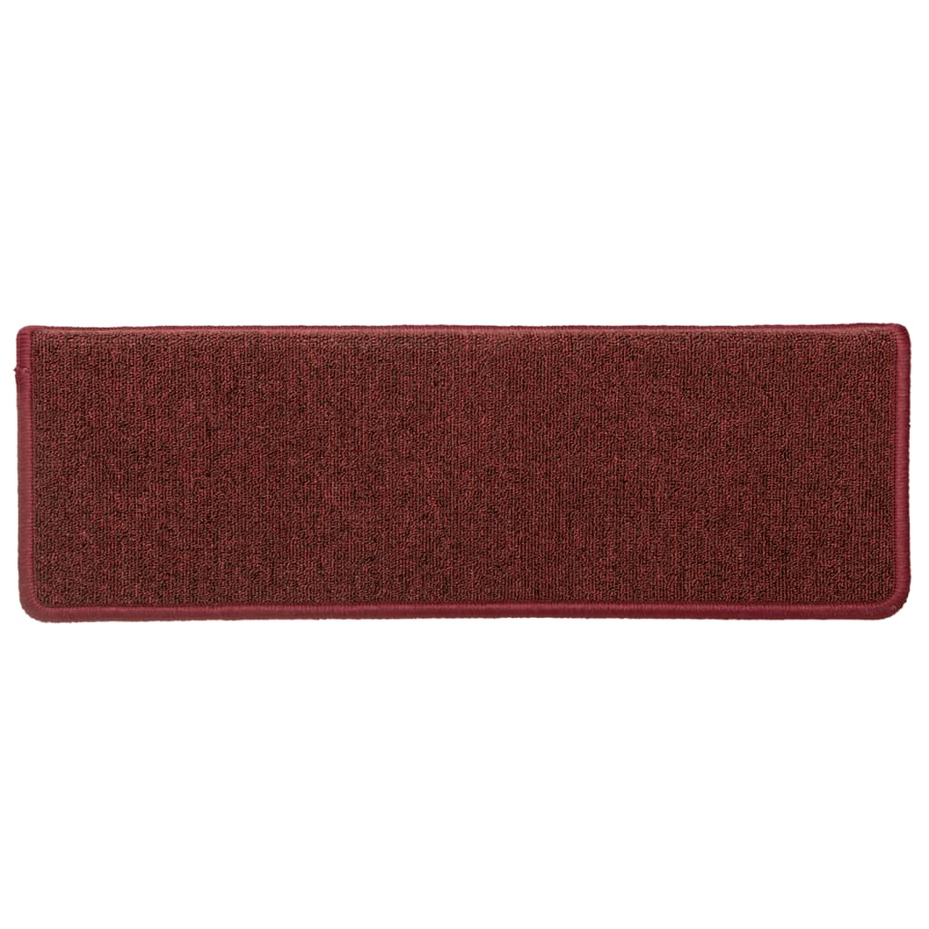 Step Mats 15 pcs. 65 x 21 x 4 cm Burgundy Rectangular Edge
