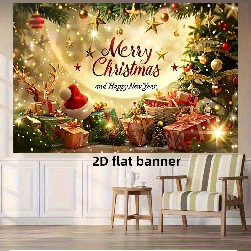 1Pcs Christmas Hat And Gift Decoration Background Winter Backdrop For Photo Studio Photo Booth Party