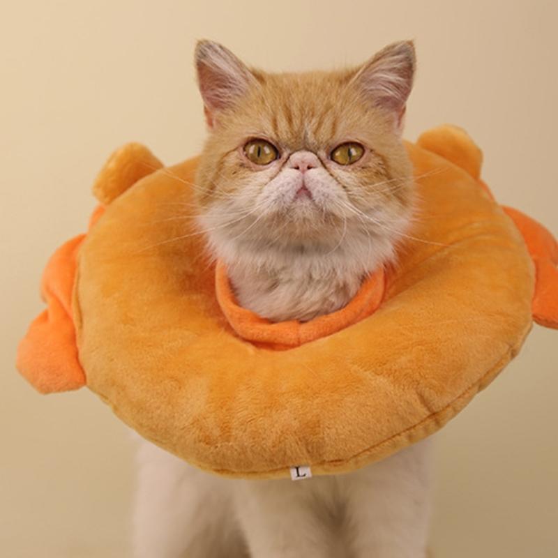 Lovely Pet Recovery Collar Protective Cone For Dog Cats After Surgical Adjusting Neck Size Plush Collar Prevent Licking