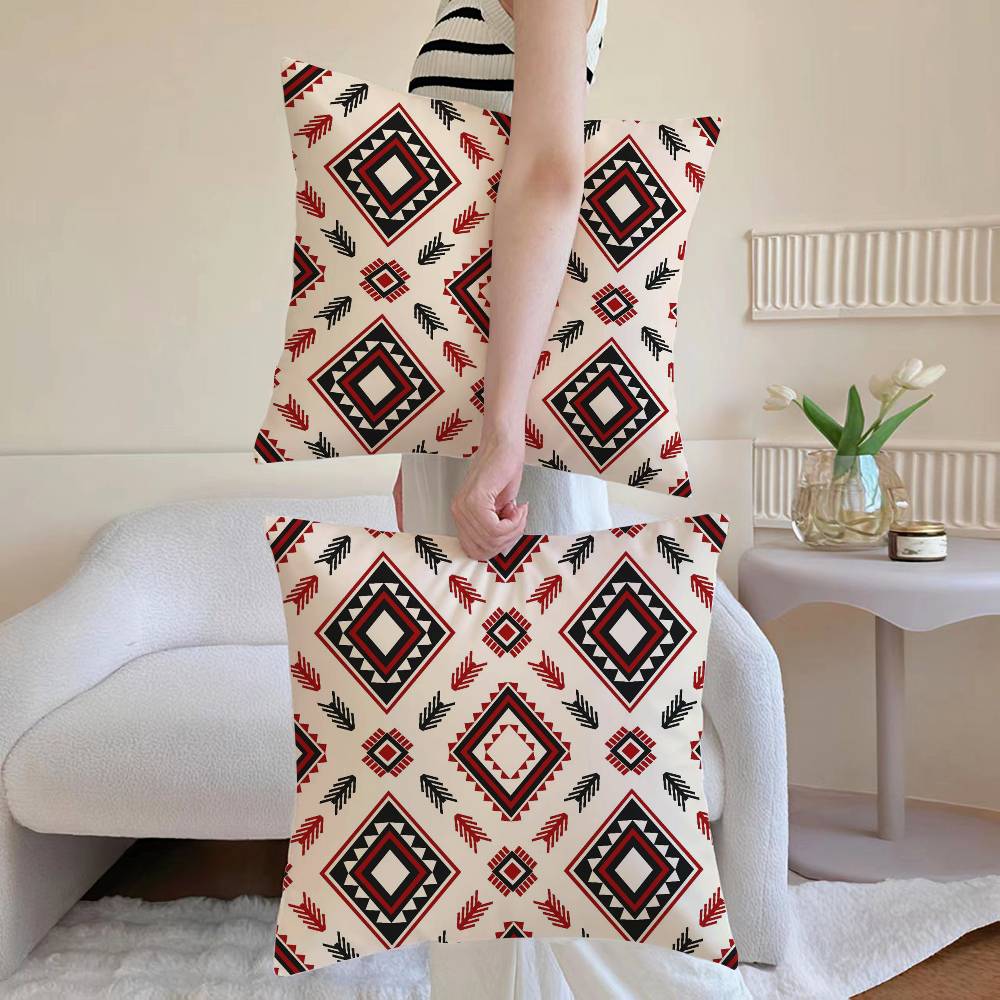 Bohemia Pillow Case Sofa and Living Room Decorative Cushion Covers Dust-proof and Mite-proof Invisible Zipper
