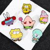 Cute Chubby Enamel Pins Squidward Tentacles & Patrick Star Brooch Badge for Backpack Collar Lapel Fashionable Jewelry Accessory