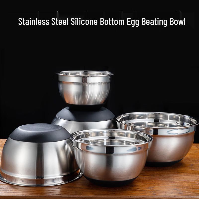 

ZISIZ Stainless Steel Mixing Bowl Set with Silicone Lid