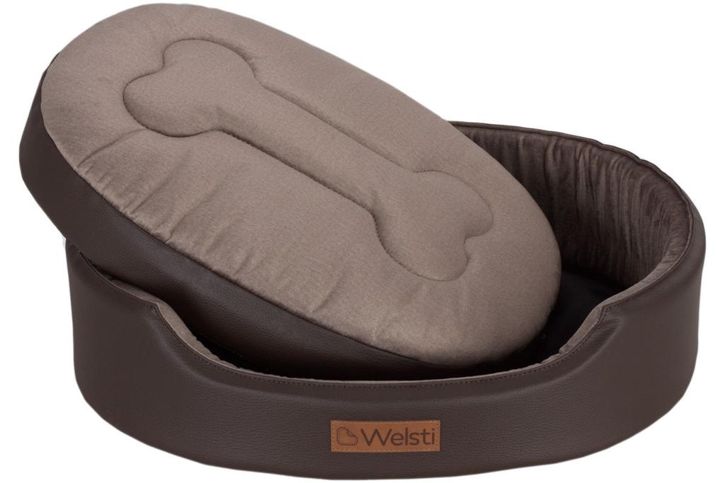 Orthopedic Oval Dog Cat Bed Velsti Brown XL 80X67 Non-Slip