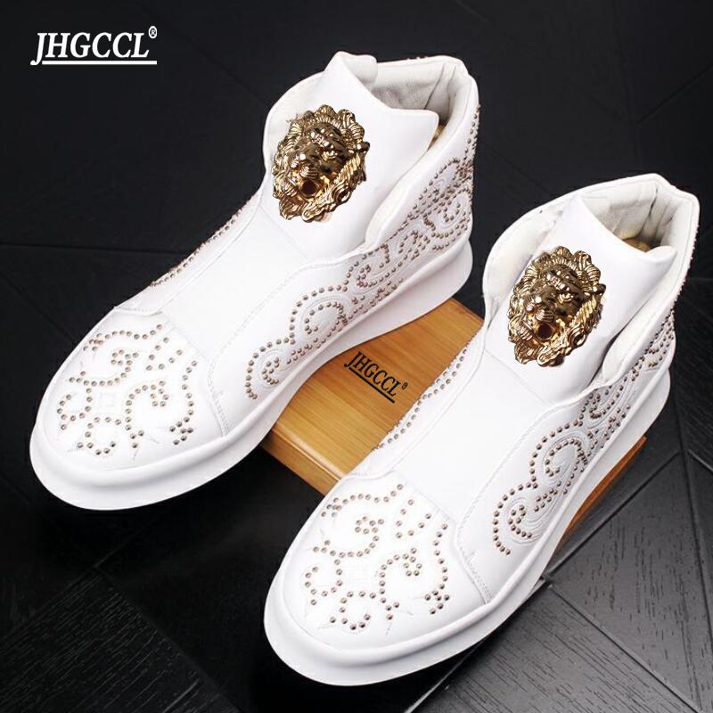 Fashion Luxury Designer Fashion Rivets Trend Men's Shoes FI At Casual Shoes Platform Ankle Boot Sneakers  Zapatos Hombre A26