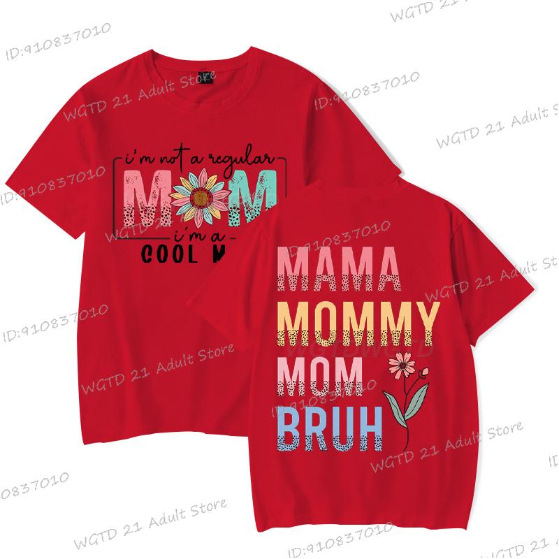 Im A Cool Mom Print T Shirt Short Sleeve Mama Mommy Mom Bruh Tshirts Boho Style Round Neck Mothers Day Gifts Tshirt Female