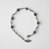 Black pearl chain bracelet