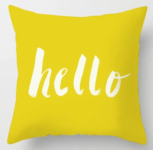 Yellow Pattern Pillowcase Office Living Room Home Pillowcase Car Ornaments