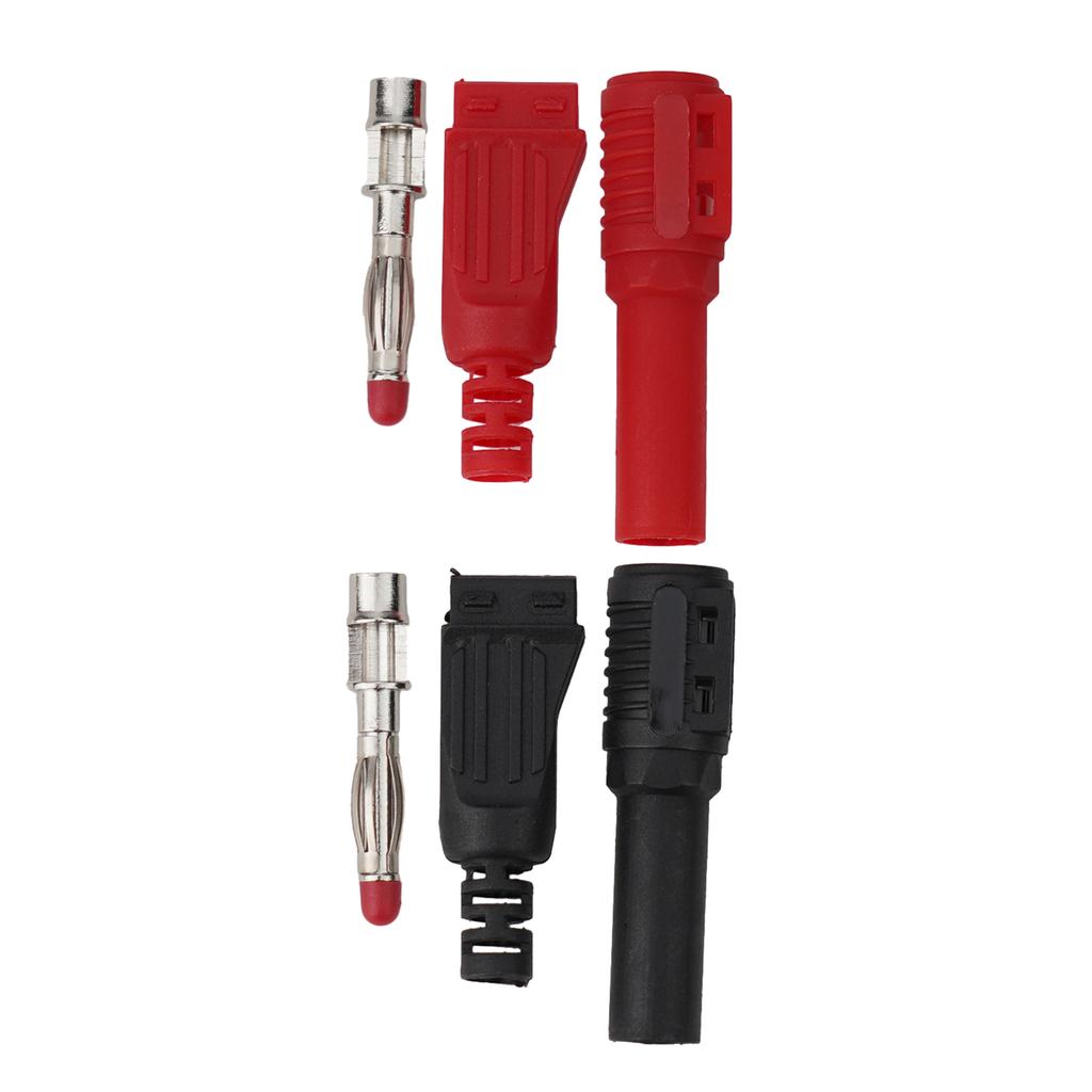 4mm Male Right Angle Insulated Banana Connector for Standard Jacks 2 Pack