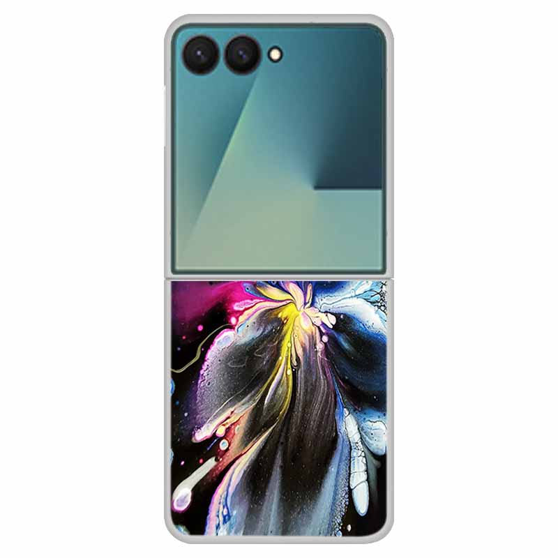 Marble Case For Samsung Z Flip7 Transparent Hard PC Plastic Cover Shockproof Coque for Samsung Galaxy Z Flip 7 5G Funda Zflip7