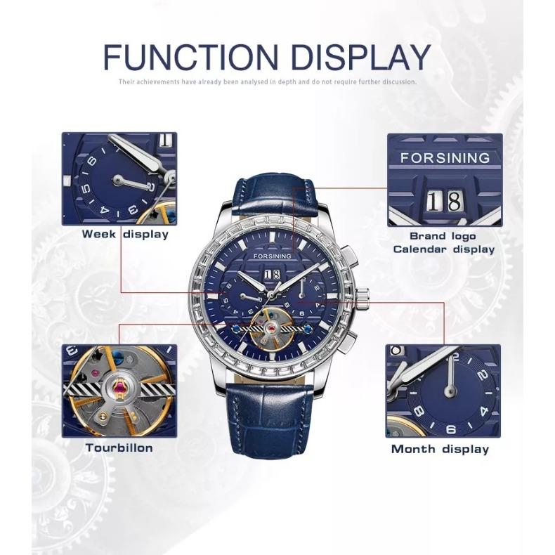 Forsining Men's Fashion Leisure Tourbillon Multi-function Automatic Mechanical Watch