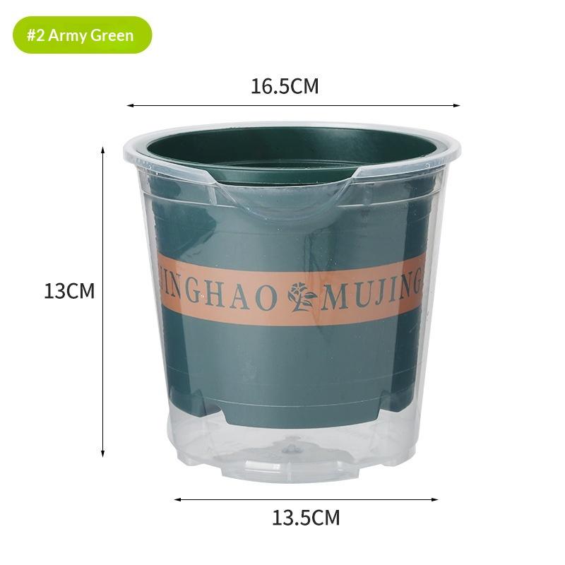 

Plastic Hydroponic Flower Pot Self Watering Double Layer Design for Plants Bonsai Indoor Decor Table Shelf Balcony Pot S зелёный