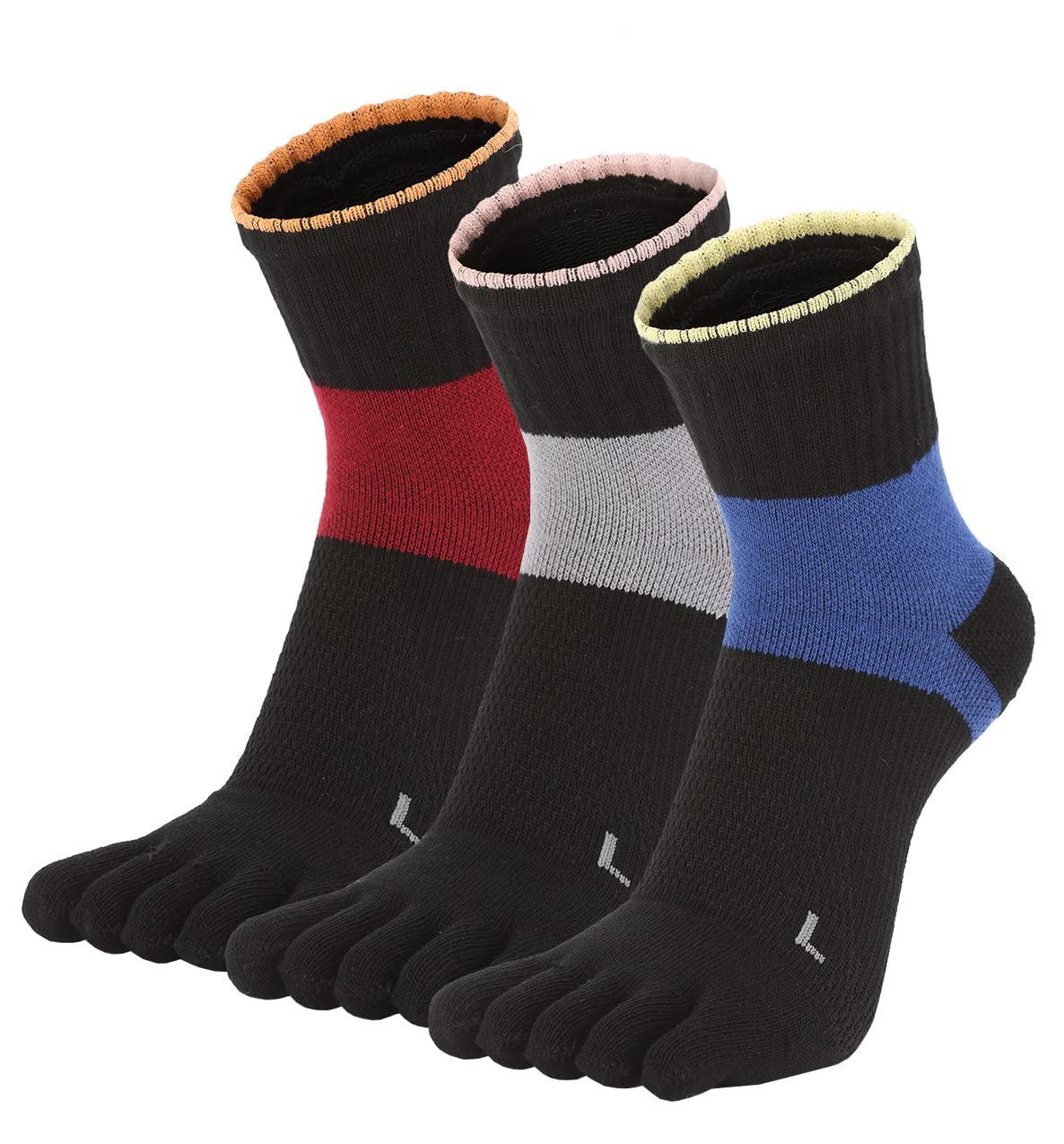 

WIOIW Women s Five-Toe Socks, Thick Cotton, Durable, All-Season, Thick, 3-Pair Set