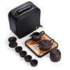 Set de ceai Kung fu de 10 buc, ceainic frumos si usor, set de ceai portabil din ceramica de calatorie chinezeasca, tava din ceramica ceai de cafea gaiwan