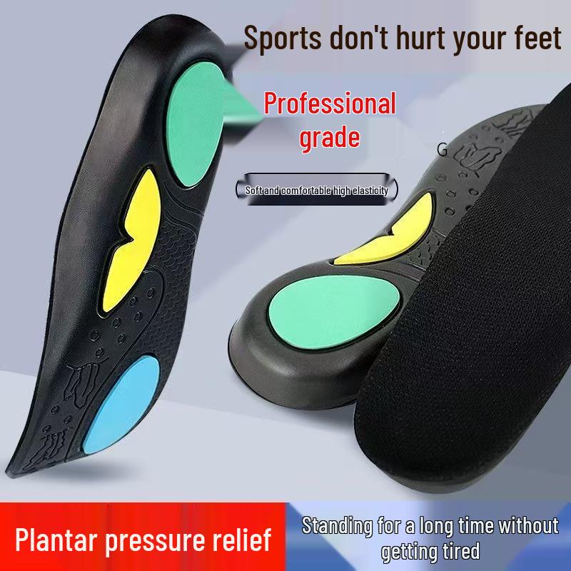 Men's Breathable High-Elastic Arch Sport Insoles with Shock-Absorbing, Sweat-Absorbing Support for Flat Feet