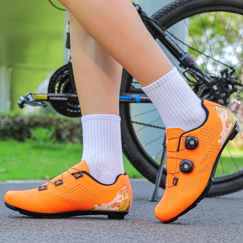 Lockable Cycling Shoes for Road Bikes, Mountain Bikes, Non-Lockable Cycling Shoes for Men, Professional Lockable Hard-Soled Shoes