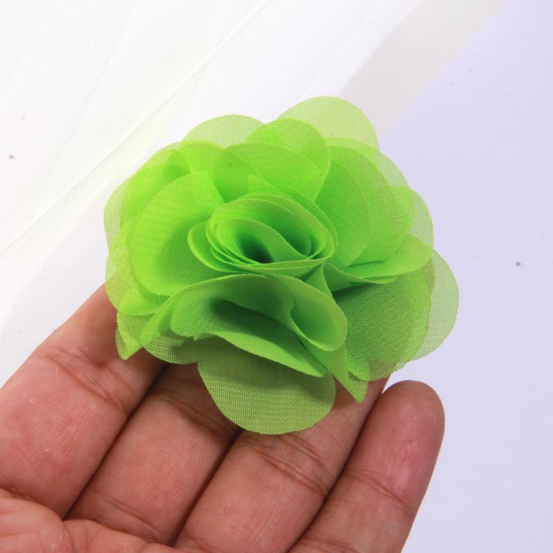 10 Stück 2,6" Tüll Niedlich Handgefertigt Kern Organza Chiffon Stoff Künstliche Gaze Blume Hochzeitskleid Hüte Stirnband Brosche DIY Zuhause