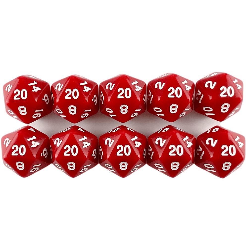 Neprůhledné barevné kostky D20, 10 ks, 20stranné kostky, kostky pro hru DND, příslušenství pro deskové hry DND